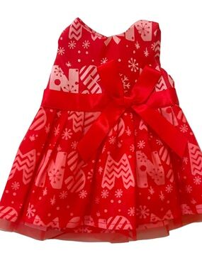 18” Doll Christmas Dress Red Holiday Outfit Bow American Girl Size